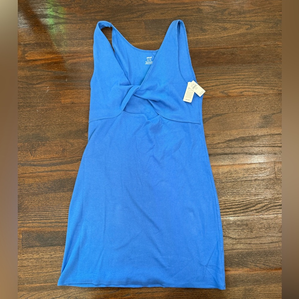 Aerie Reversible Blue Ribbed Mini Dress